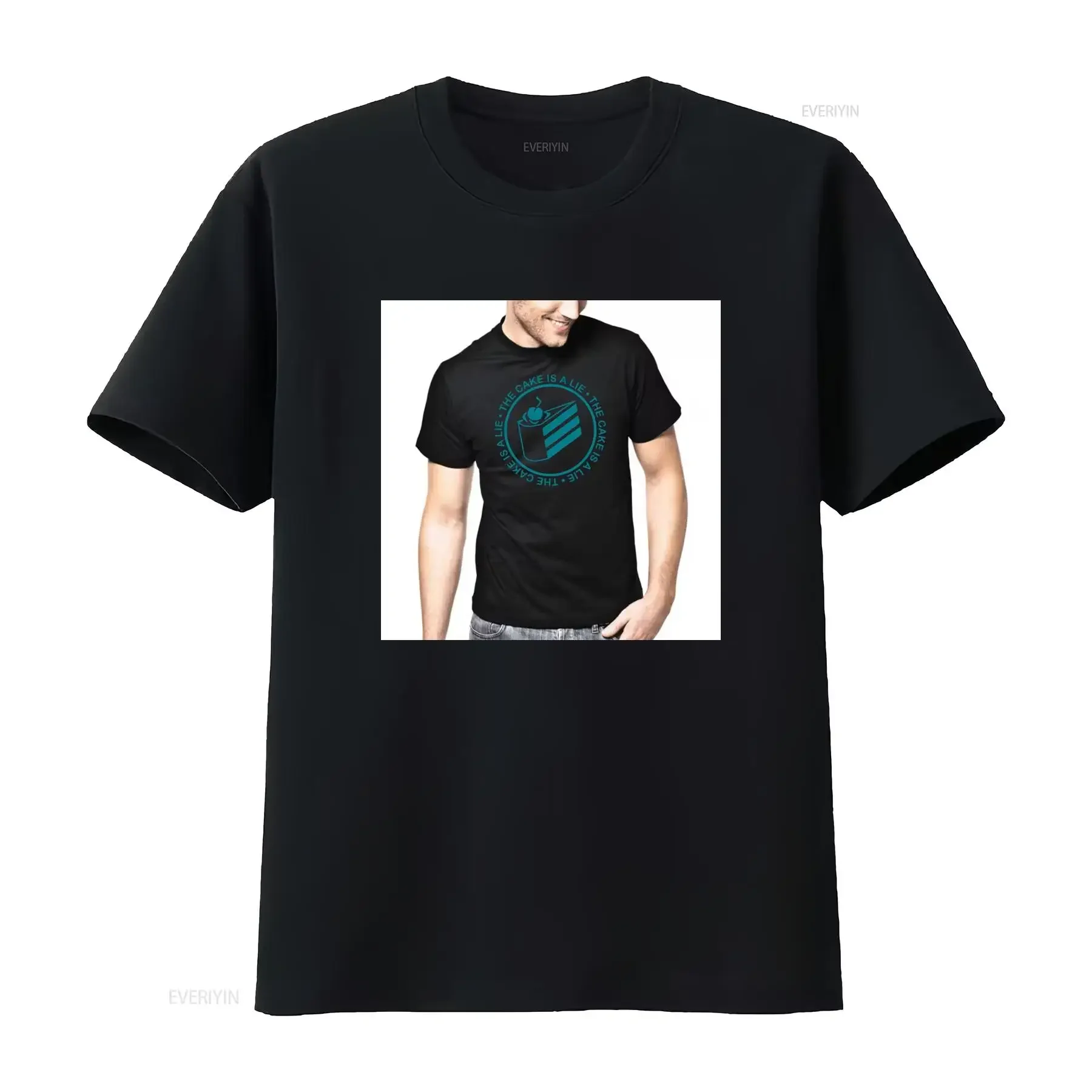 The Cake is a Lie Portal Glados Geek Gamer Nerd Sayings Funny T Shirt for Men vintage Washed Stylish graphic Unisex Breathable