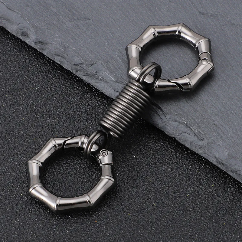 LLavero de Metal, llavero de regalo para hombre, llavero de Metal con doble anillo, hebilla colgante para la cintura, soporte para llaves antipérdida, herramientas EDC, llaveros de coche