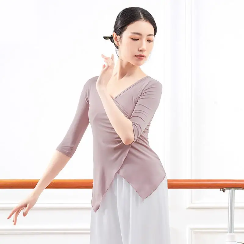 Latin Dance Clothes Female Adult Ballroom Dance Tops Chinese Style Modern Dance Practice Clothes Ethnic Classical Dance Costume