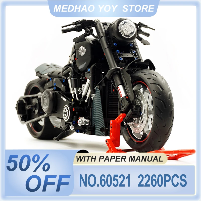

Crafted GULY 60521 1:5 Technical Sports Cool Black Knight Motorcycle Model Building Block Brick Puzzle DIY Toy Chrismas Gift Kid