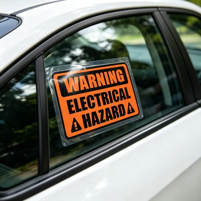 Durable 15CM PVC KK Electrical Hazard High Voltage Warning Sticker Safety Warning Label Car Sticker