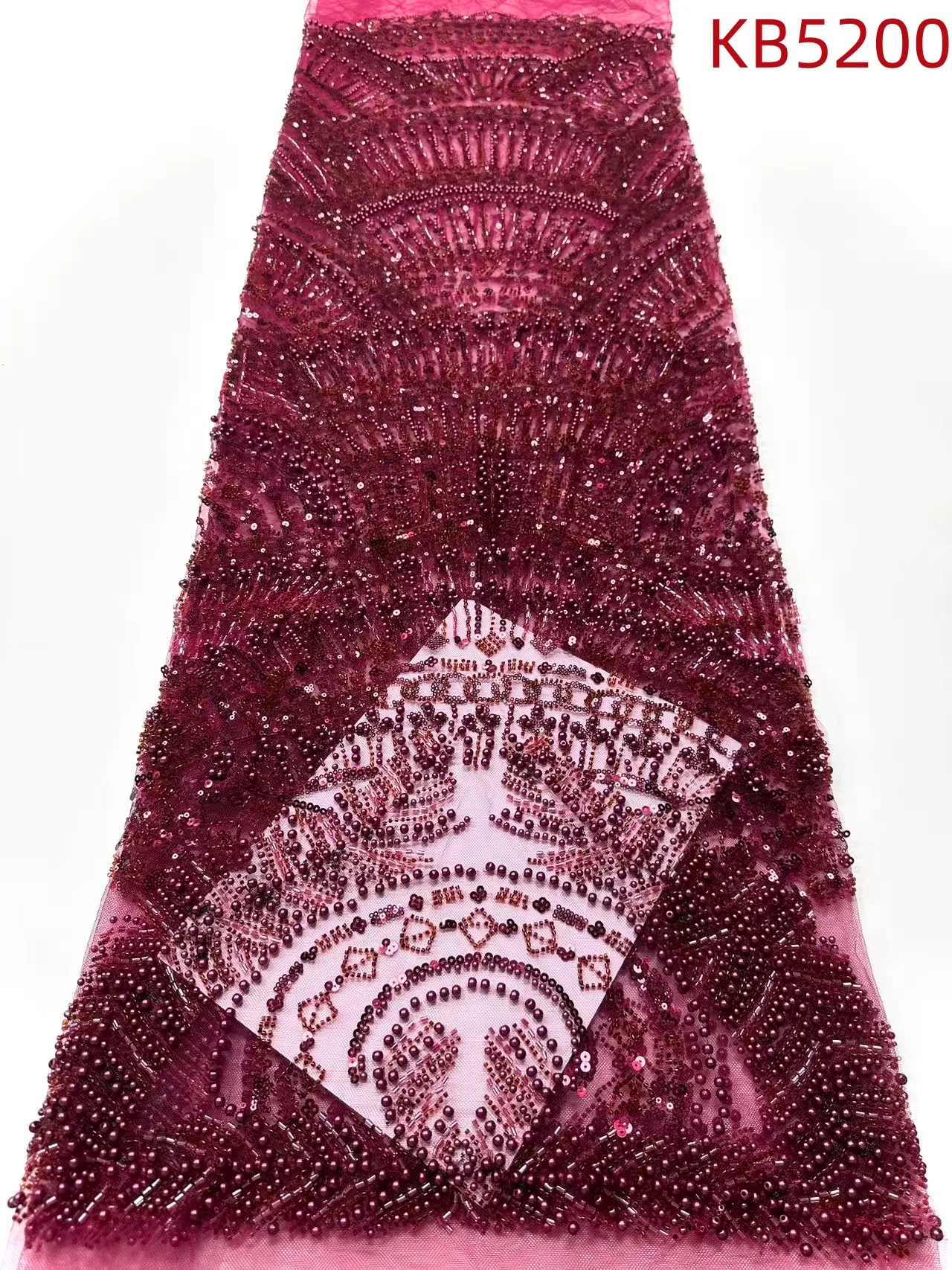 African French Tulle Beads Lace Fabric 5 Yards 2025 High Quality Nigerian Lace Fabric Sequence Lace Fabric For Wedding KB5200