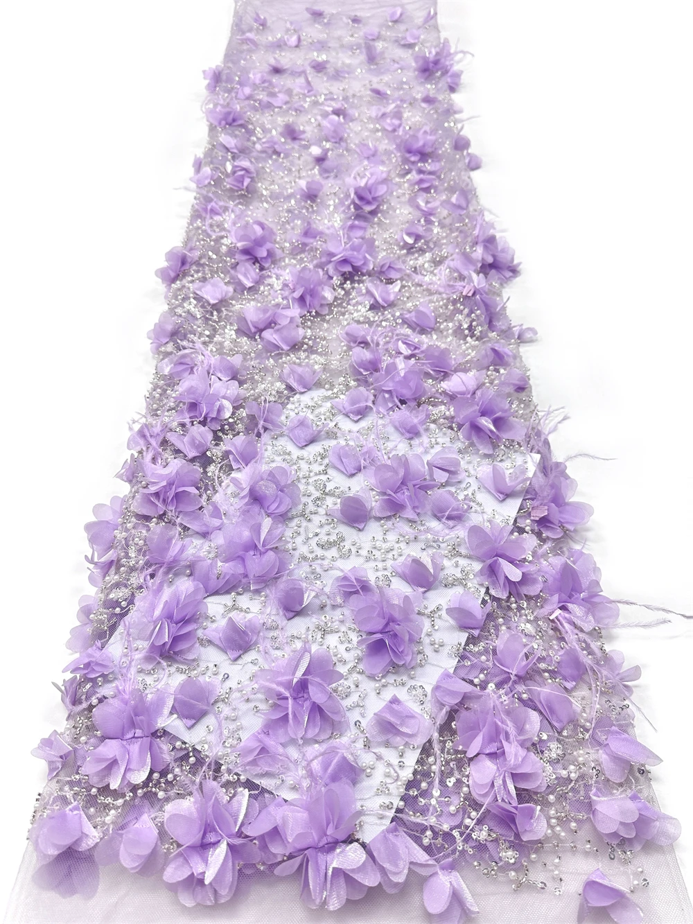

High quality,Flowers 3D Flower With Beads Embroidery French Tulle Net,African Nigeria Fabric, Evening Dresses Weddings,Party