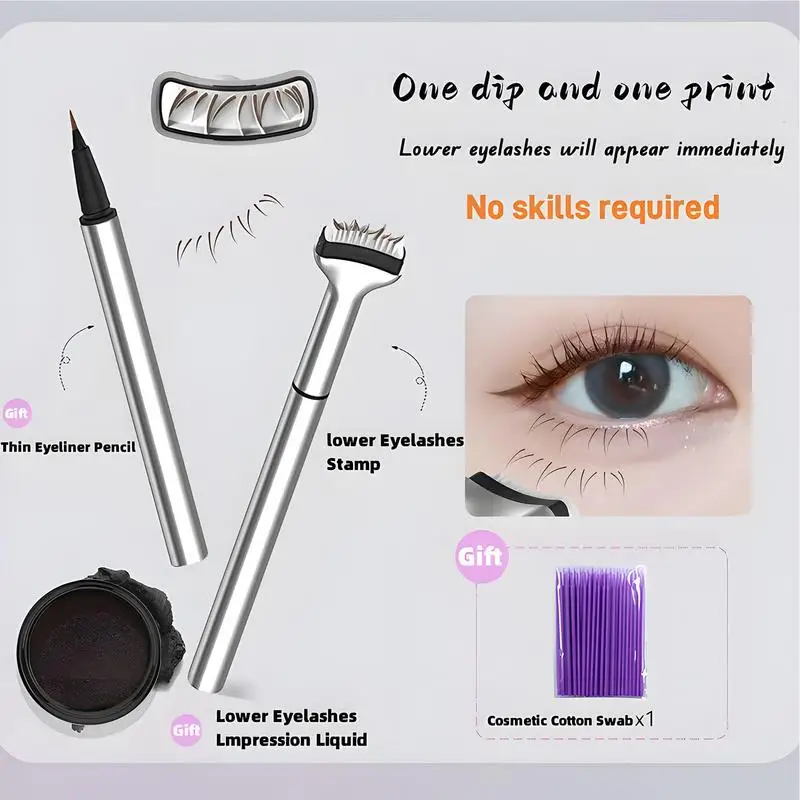 Lower Eyelash Stamp With Ink 2 In 1 Eyelash Seal Eye Liner Eyelashes Extension Eye Makeup Tool For Eye Makeup