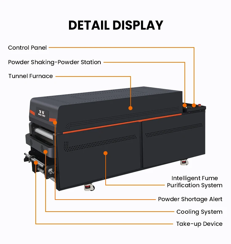 PO-TRY 60cm DTF Vertical Powder Shaking Machine New 1-Year for DTF 60cm T-shirt Inkjet Printer A2 Shaker Shake Powder Machine