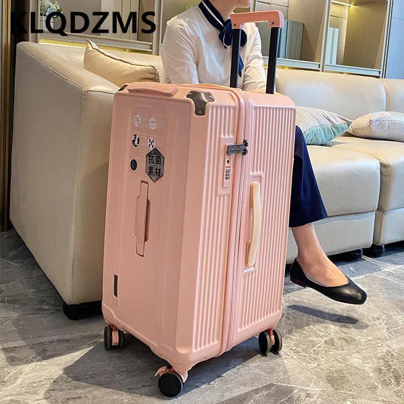 KLQDZMS-Valise à Roulettes de Grande Capacité pour Femme, Valise PC Épaisse avec Fermeture Éclair et Mot de Passe, 22, 26, 28, 30, 32 Pouces