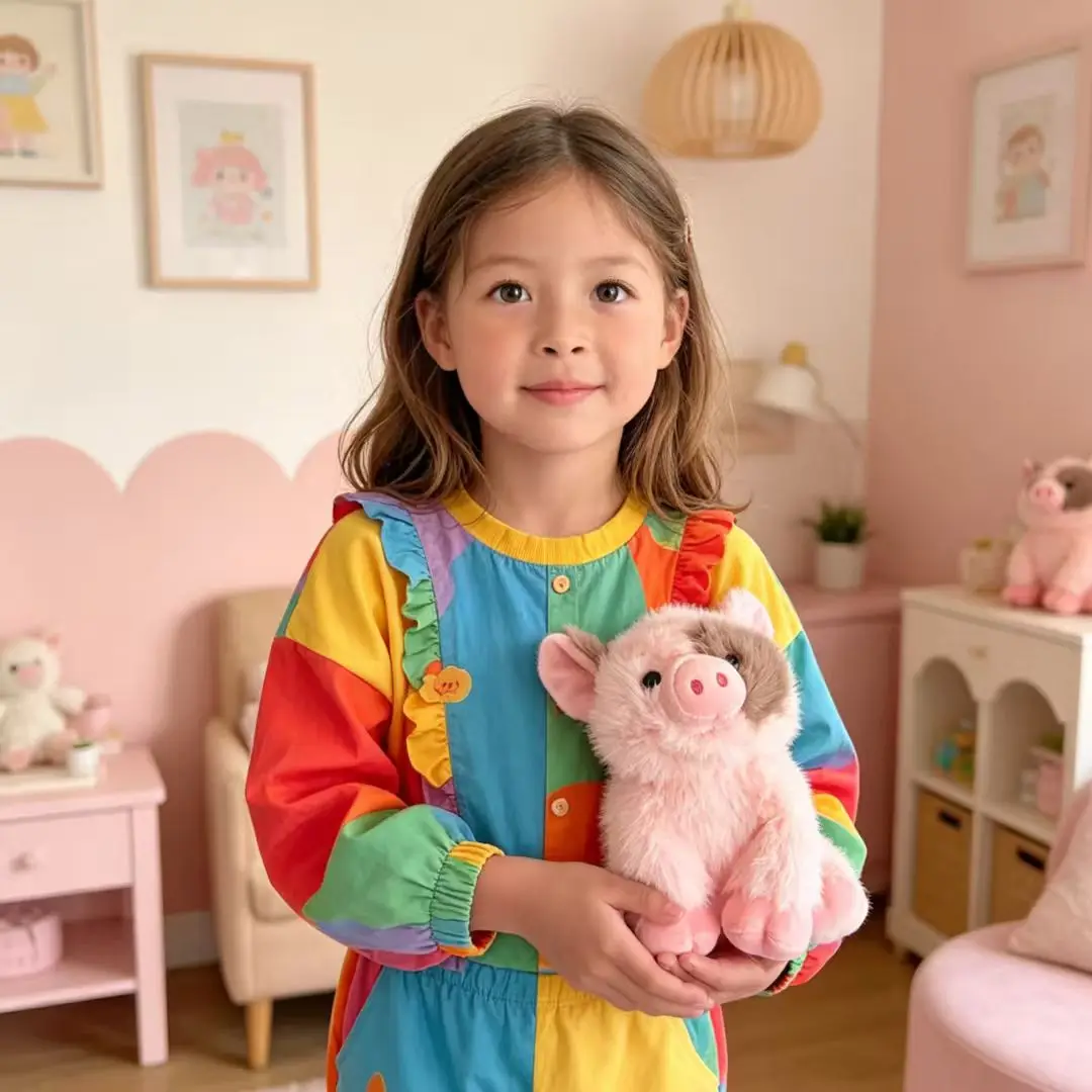 1PC 20cm Kawaii Pink White Spot Pig Plush Doll Super Soft Fluffy Piggy Stuffed Toy Cute Cartoon Animal Pig Pillow Birthday Gift