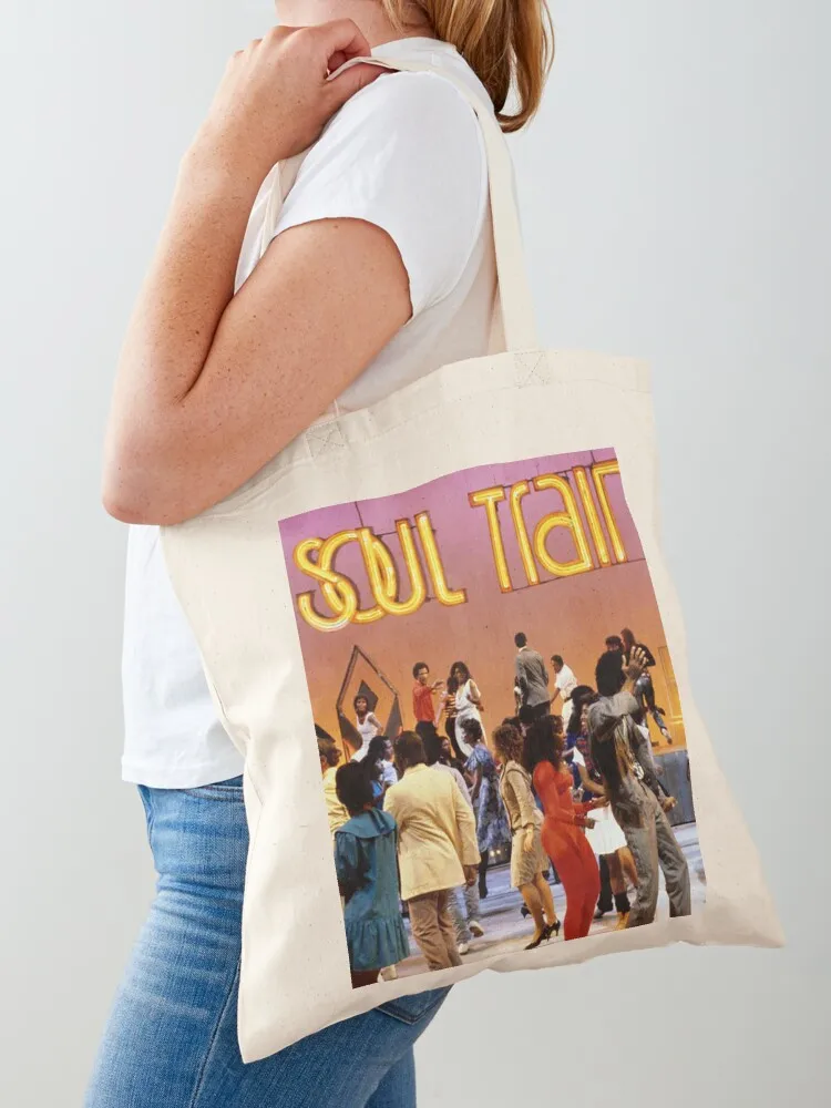 Soul Train Tote Bag cute pouch bag sac pour femme Shopping bags supermarket folding bag Canvas Tote