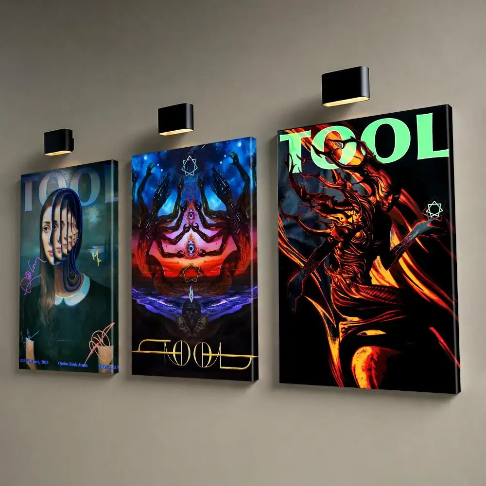 Alternative Metal Bands T-Tool Framed Wall Painting Canvas Wall Prints for Bedroom Living Area Office Hanging Picture Decor