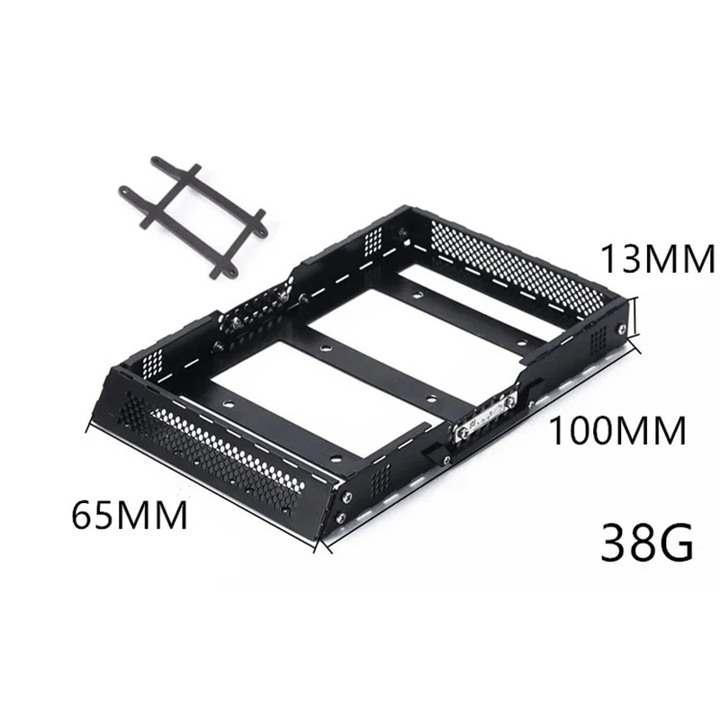 TRX4M 1 Set Simulation Metal Black Three-dimensional Luggage Rack Top Shelf for 1/18 RC Crawler TRX4-M Ford Bronco Upgrade Parts