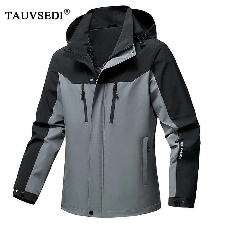 

2023 Spring Autumn Men Waterproof Casual Outdoor Sport Jackets Coat Man Windproof Detachable Hat Hiking Man Cargo Outwear Jacket