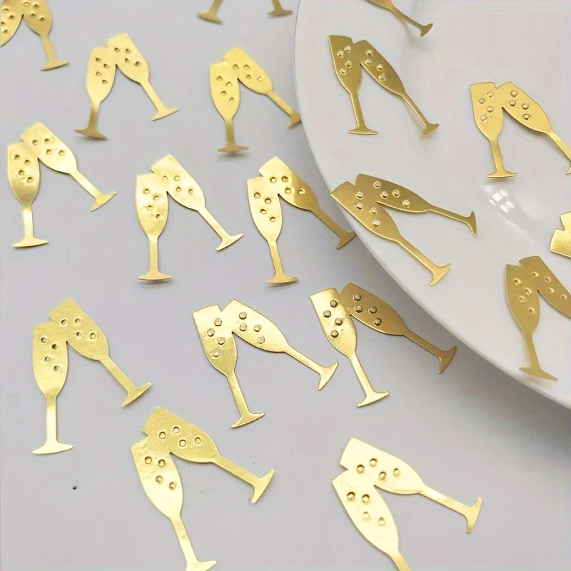 2026 السنة الجديدة الجدول النثار الذهب ورقة الشمبانيا نظارات النثار لجدول مبعثر ديكور 2026 ليلة رأس السنة ديكور الحفلات #5