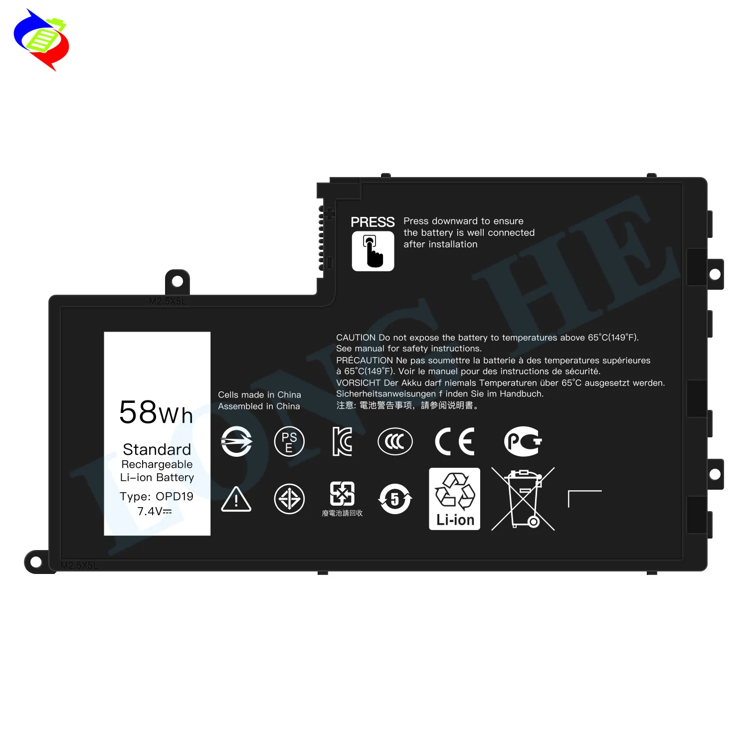 0PD19 OPD19 58Wh 7.4V Laptop Battery for Dell Inspiron 15 5443 5448 5547 5548 Latitude 3550 01V2F6 TRHFF P51G Battery
