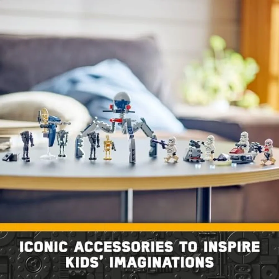 Zestaw Battle Pack: Klonowy Trooper, Droid Bojowy, Składany Speeder Bike, TriDroid i Obrończa Brama, Kolekcjonerski Prezent