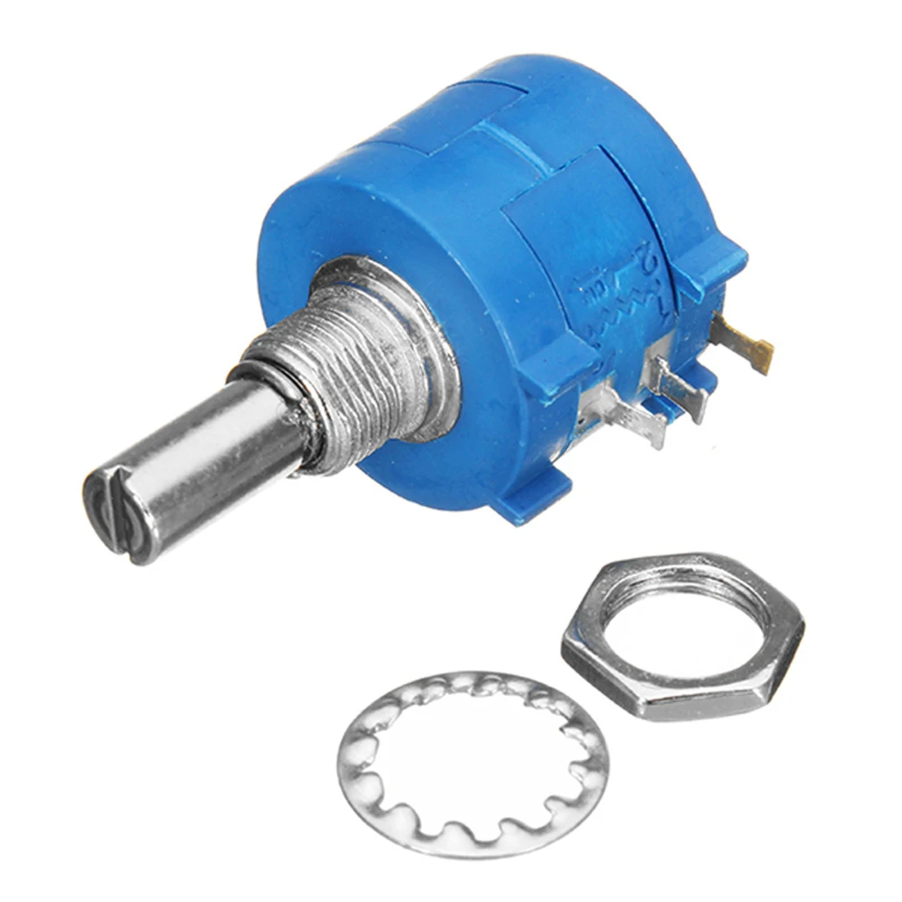 

1pc Precision Multiturn Potentiometer Ohm Adjustable Resistor Vertical Mount Flame Retardant Alloy Long Life