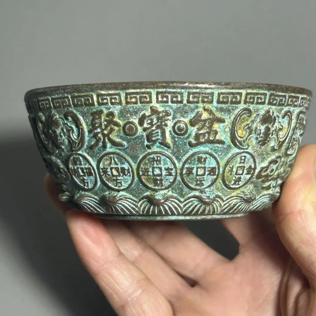 Antique antique lucky alloy cornucopia, high-end incense burner, home furnishing ornament, living room craft copper collection i
