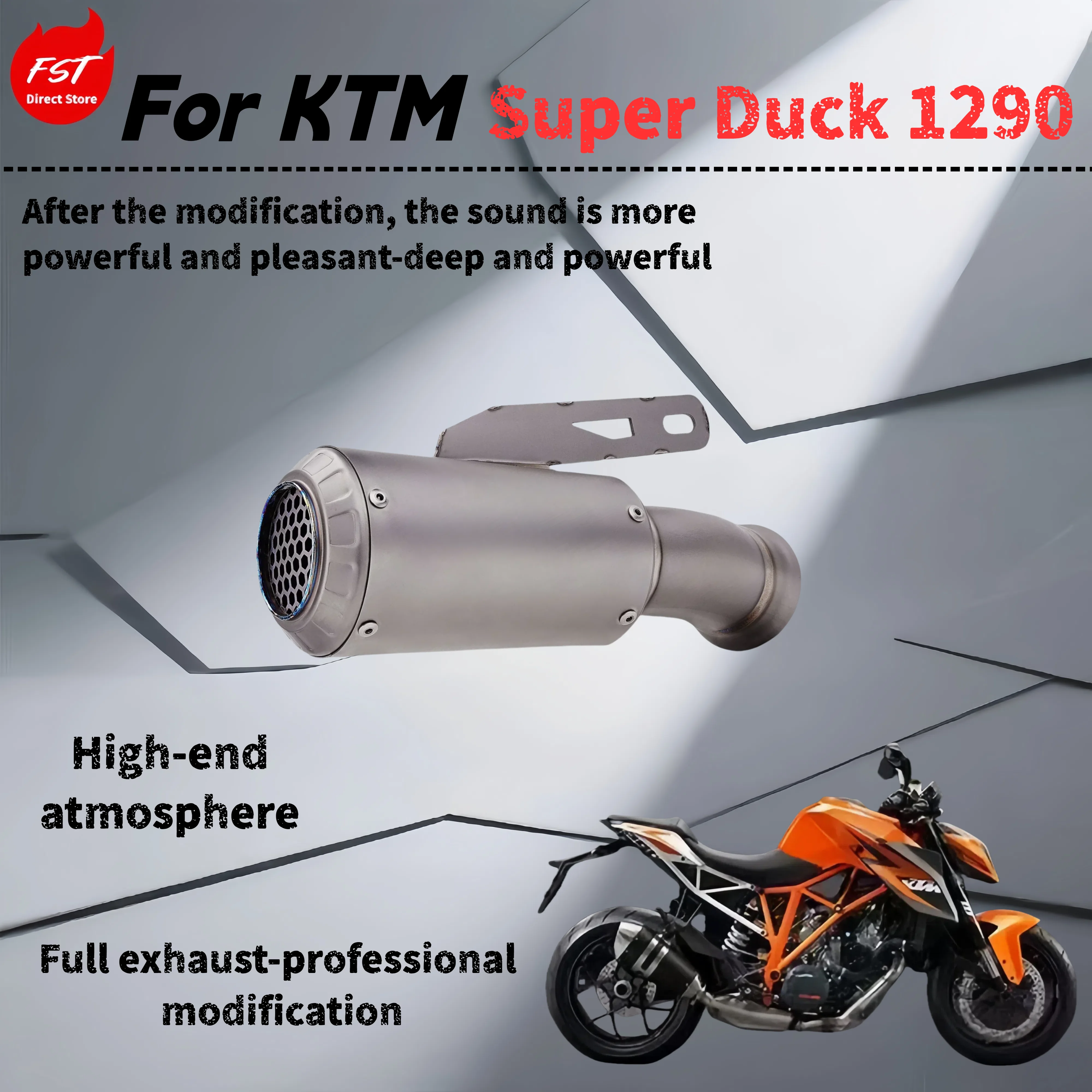 

Для KTM Super Duck1290 — модифицированная хвостовая выхлопная труба — звук глубокого, богатого и мощного.