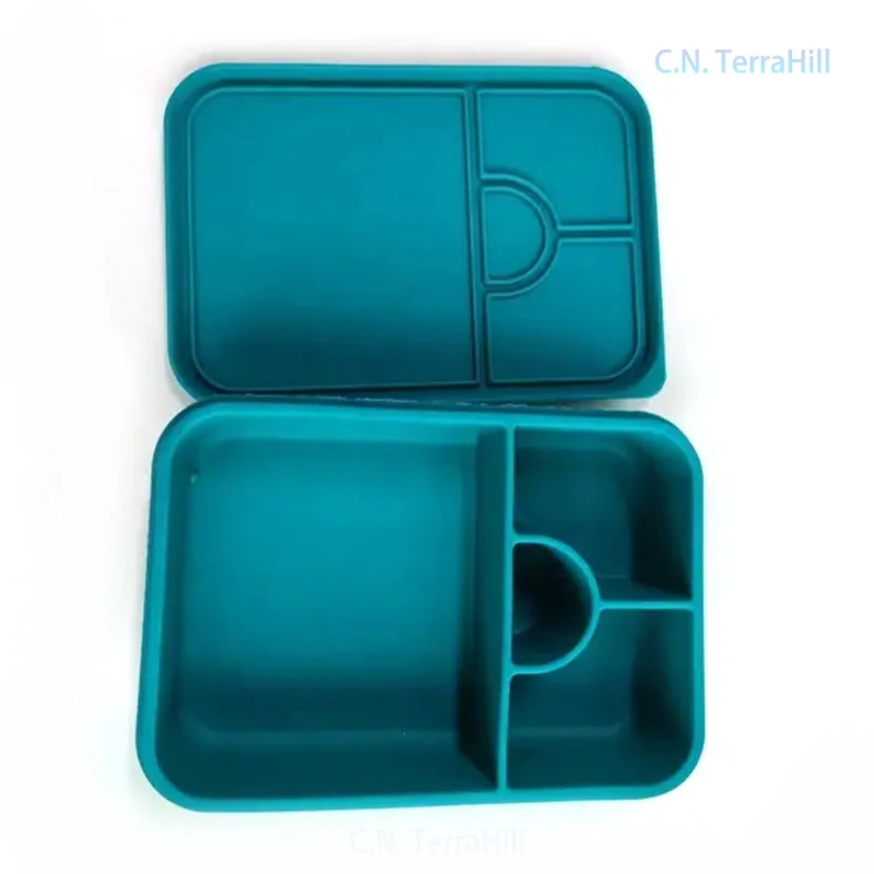 Food Grade Silicone Bento Box Compartmentalized Meal Storage Container Portable Lunch Box for Office & School Use