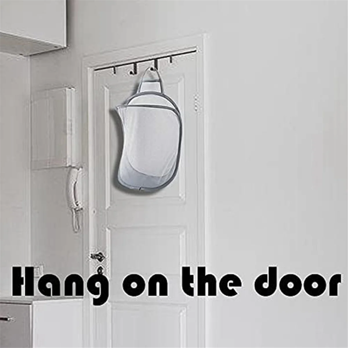 Cestini portabiancheria da parete pieghevoli in rete, cesto portabiancheria sospeso, per hotel, dormitorio universitario, bianco CALDO