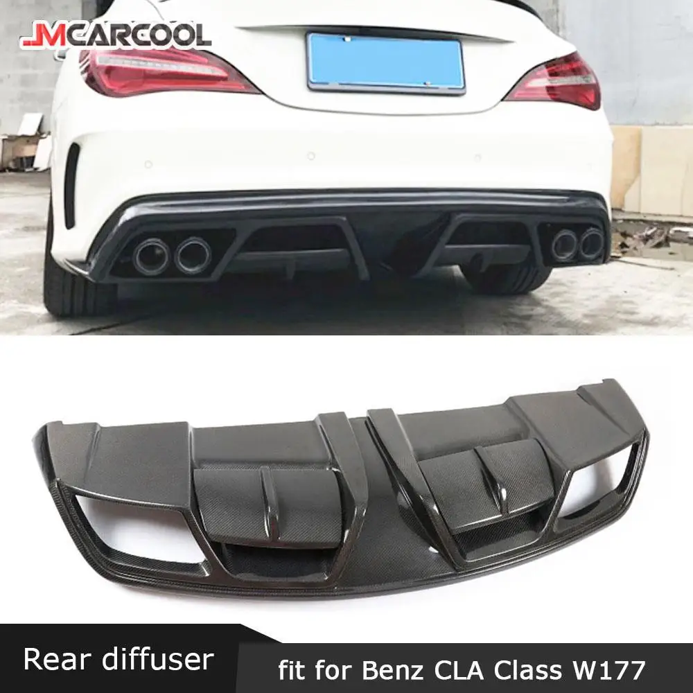 

Carbon Fiber Rear Diffuser Bumper Cover For Mercedes CLA Class Benz W117 CLA45 2013-2018 P Style Lip FRP Guard Plate Spoiler