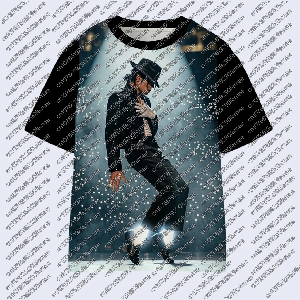 Neues Sommer-Kinder-T-Shirt „Michael Jackson Tribute“ im KPOP-Mix-Stil – Trendiges Oberteil für Jungen und Mädchen, ideal für den Alltag und Ausflüge, Fan-Geschenkidee – Detail 8