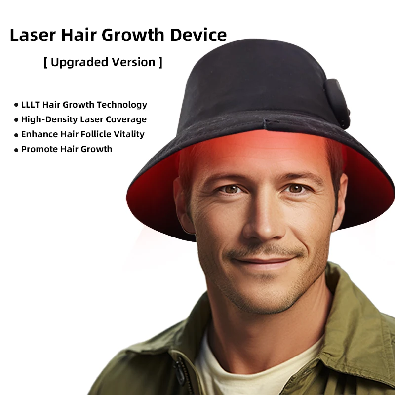 800mAh 3C Battery Portable Red Light Therapy (660nm/850nm) 3 Intensity Levels Hair Growth Hat Head Massager Cloth Material
