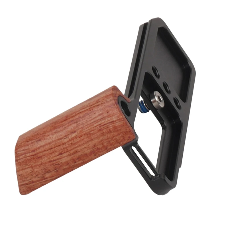 For Fuji XM5 L-Type Camera Wooden Handle Arca Swiss Quick Release L Plate Compatible Tripod Mount