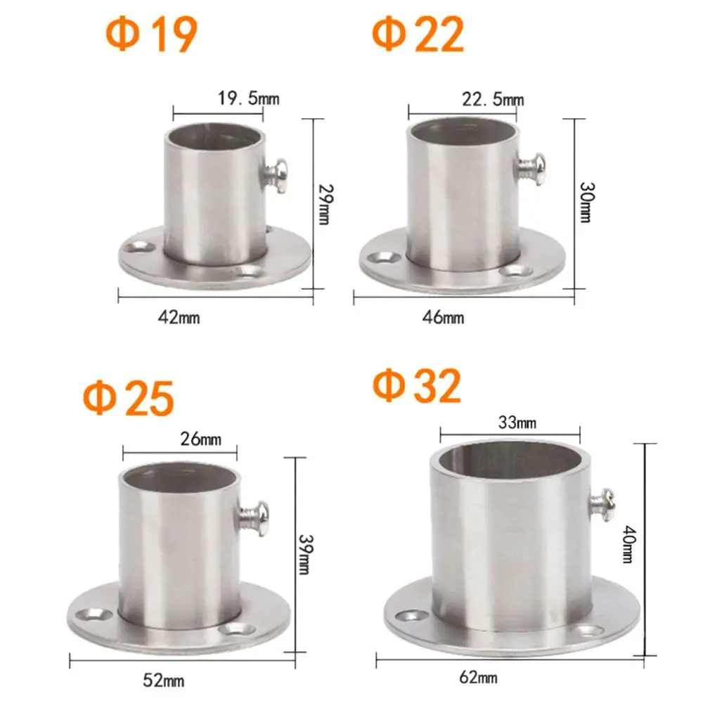 1Pc 19 ミリメートル-32 ミリメートル 19 ミリメートル-22 ミリメートルカバークローゼットポールソケットチューブブラケットハングロッドサポートクローゼットフランジロッドホルダー