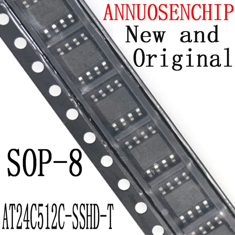 10PCS New And Original SOP8 AT24C512 SOP AT24C512C SOP-8 2FC 25C512 SMD AT24C512C-SSHD-T