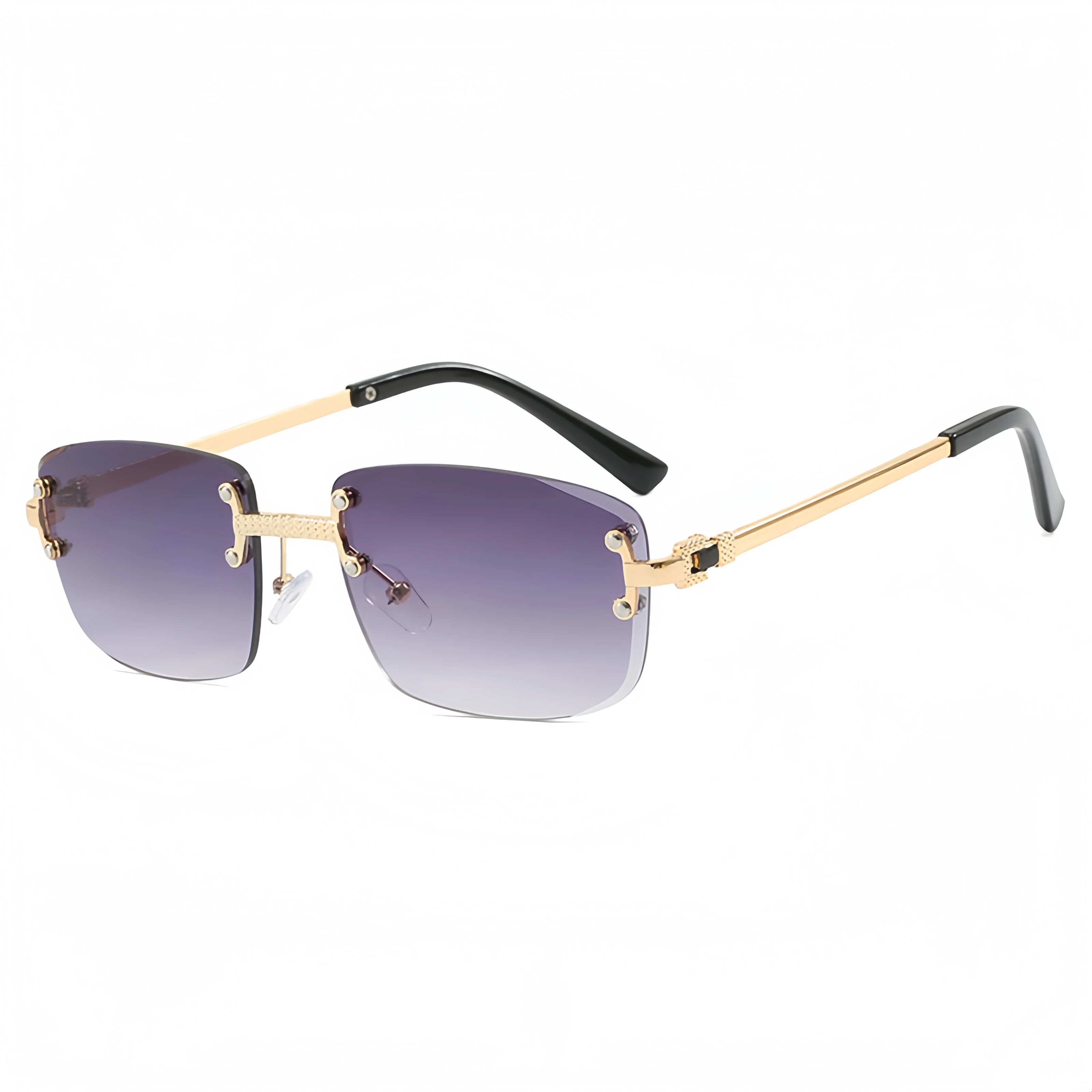 

European and American Fashionable Frameless Square Glasses for Men and Women, Daily Street Photography, Anti-Uv Sunglasses