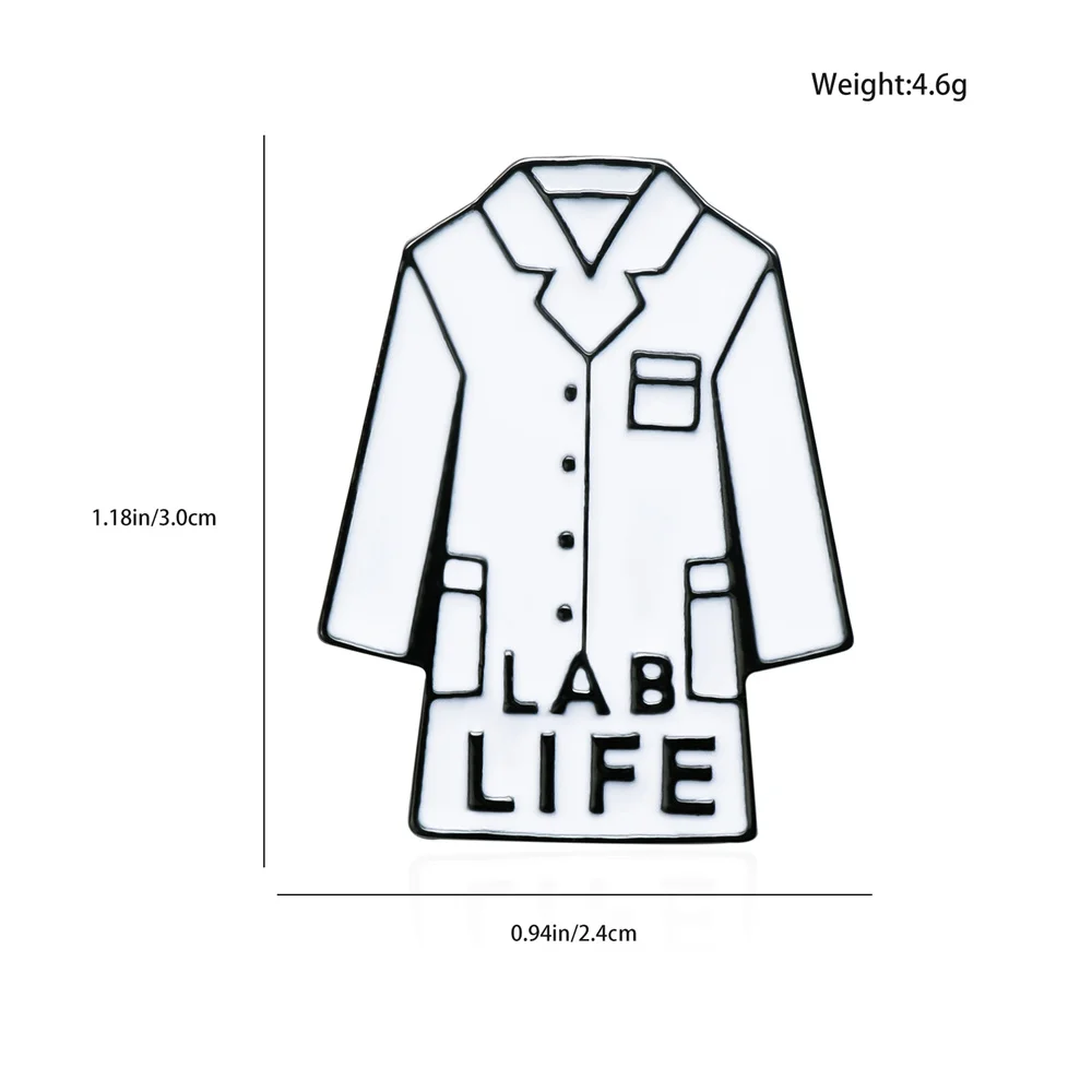 New Lab Coat Lab Life Enamel Pin Exquisite Lapel Hat Backpack Badge for Microbiologist Scientist Christmas Jewelry Gift