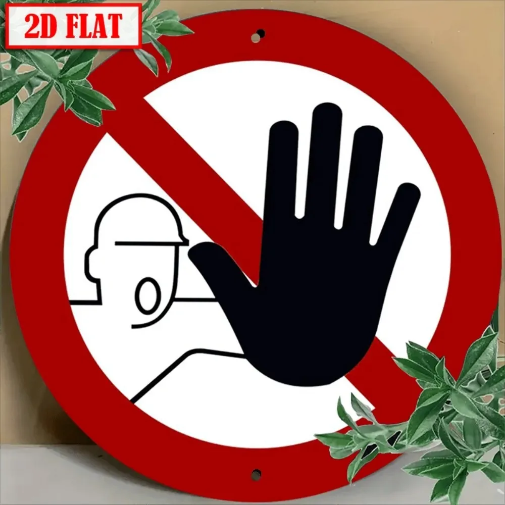No Entry Sign Aluminum Wall Art 8x8 Inch UV Protected Waterproof Durable Metal Plaque Indoor Outdoor Home Garage Decor