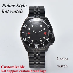 Mens Watch NH35 Automatic Watch Poker Style Stainless Steel Watches for Men Sapphire Glass Mechanical Watches Customizable Logo