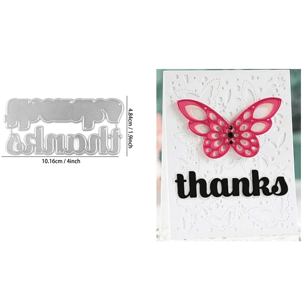 Basic Script Words With Outline Metal Cutting Dies Embossing Diecut 2024 New For DIY Card Making Scrapbooking Crafting Supplies