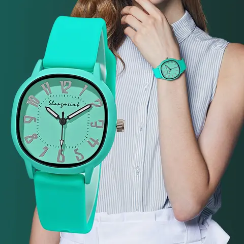 패션 여성 시계 실리콘 스트랩 손목 시계 쿼츠 시계 여성용 시계 숙녀 시계 선물 Reloj Mujer relojes de mujer