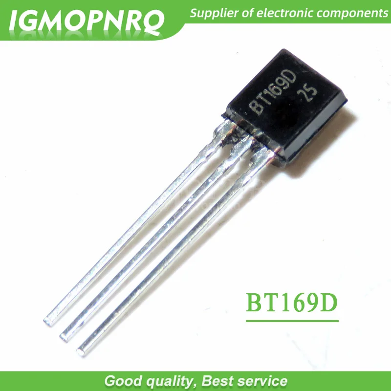 100pcs BT169D BT169 TO-92 Triacs Thyristor SCR 400V 9A 3-Pin SPT new original