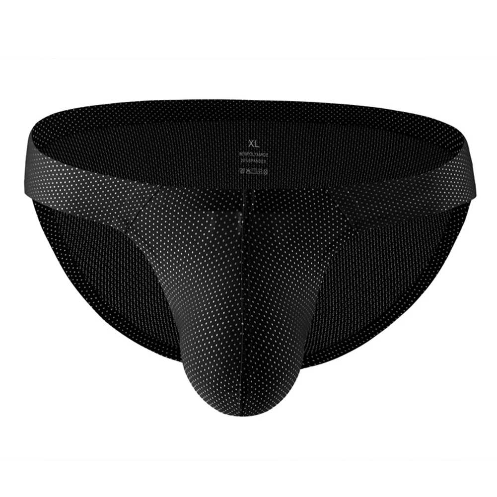 

LowRise Briefs Underwear Mens Sexy Ice Silk Panties Breathable and Comfortable Black Red Blue Yellow Options