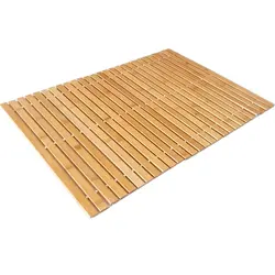 Natural Bamboo Bathroom Rug,Non Slip and Foldable Floor Shower, Bathtub Mat for Bathroom, Shower,Sauna