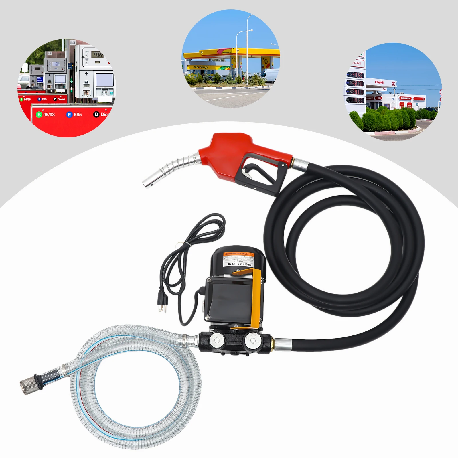 110V AC 16GPM Oil Transfer Pump Kit for Fuel Diesel Biodiesel W/ Digital Nozzle Hose