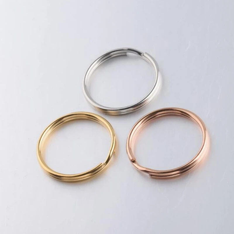 1.5x25mm 5pcs/lot Mirror Polish Stainless Steel Keyring Split Ring Key Ring For Key Chain Keychain Diy Jewelry Making Keychain