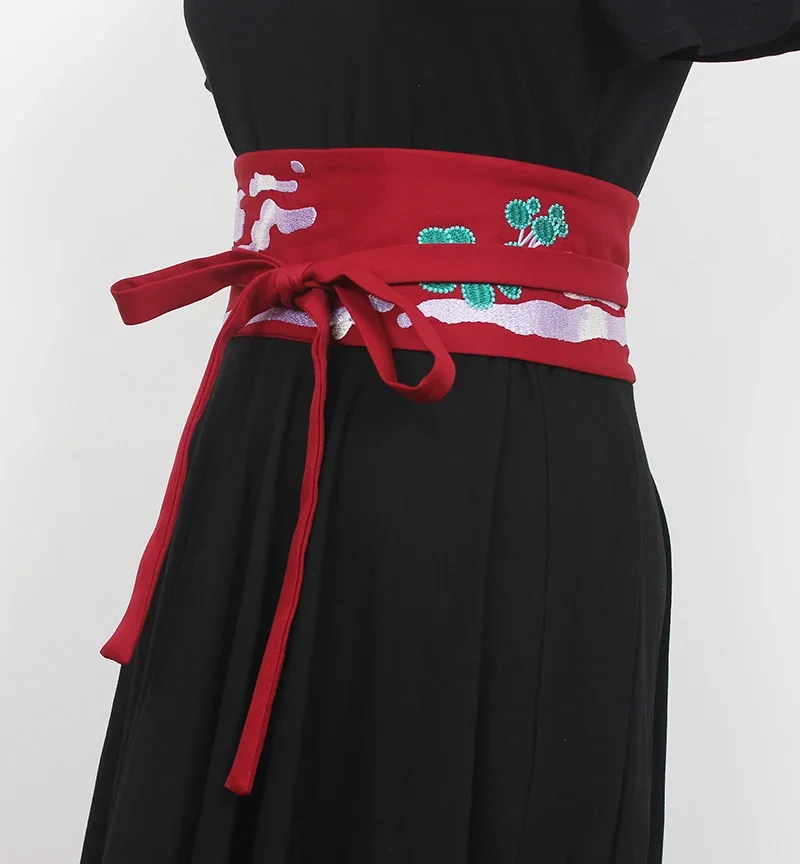 중국 스타일 자수 붕대 거들 여성 스커트 패션 우아한 드레스 장식 천 벨트