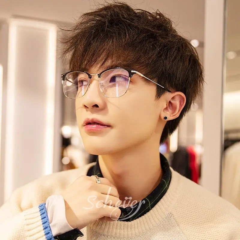 2025 New unisex square polygon glasses for men women metal frame glasses plain glasses Nearsighted Eyewear Glasses -1.0 -2.5 -2