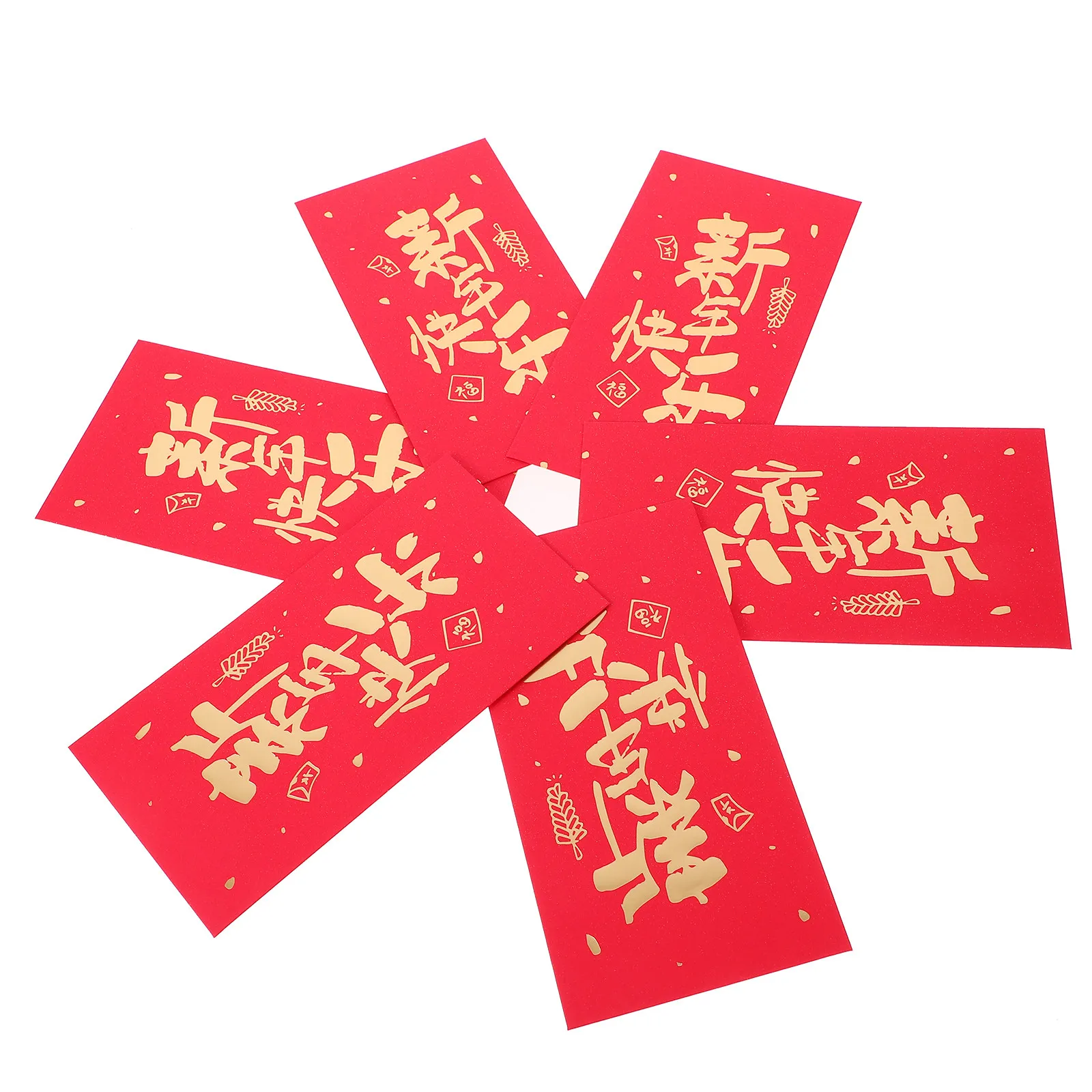 

6Pcs Spring Festival Red Envelopes Traditional Chinese Red Money Bags Thickened Paper New Year Gift Envelopes Cash Greeting Card