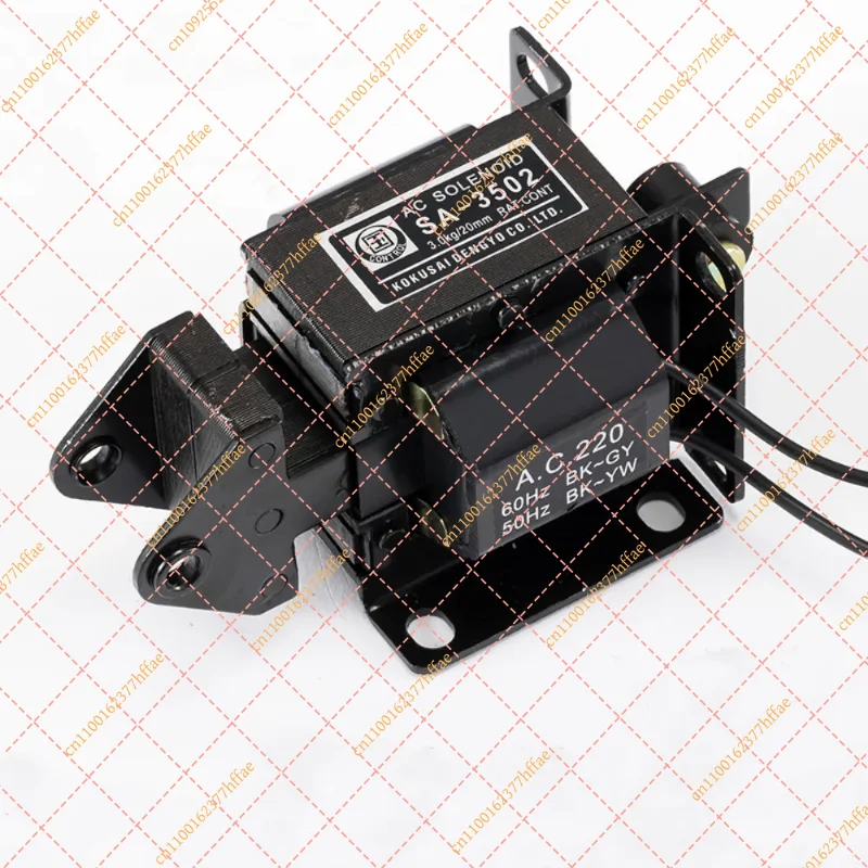 1 Pc SA-3502 AC Solenoid Electromagnet, 3kg Force 20mm Stroke Pull-Type Magnet AC 110V/220V