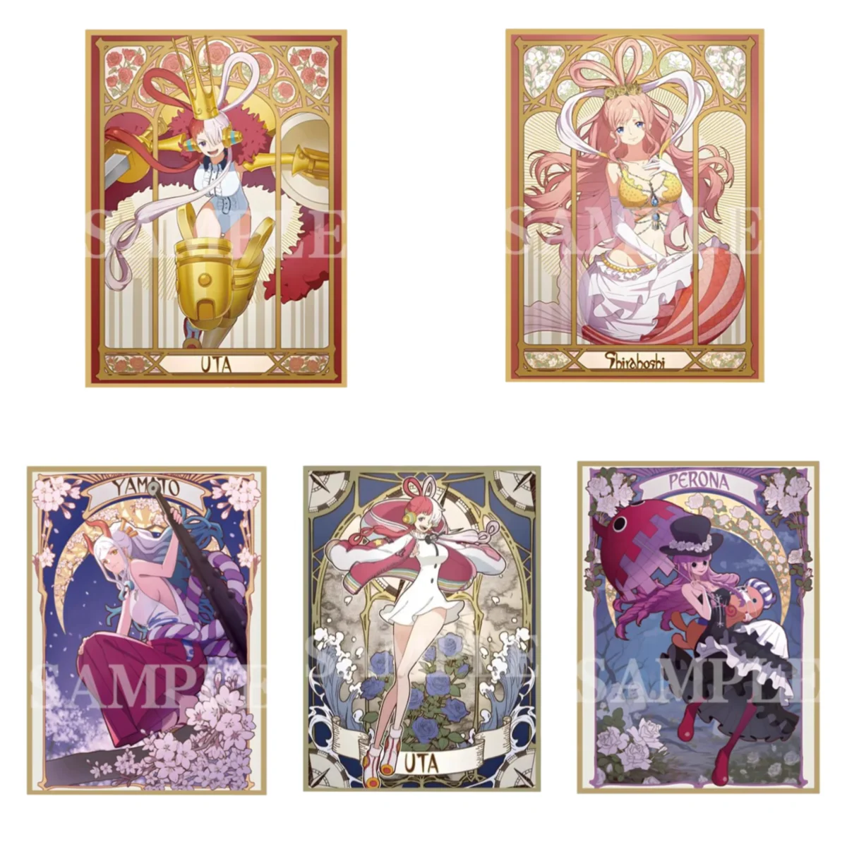 60Pcs/Set Anime One Piece OPCG Game Flash Card Sleeve Shirahoshi Hancock Nami Robin UTA Yamato Perona Collectibles Gift Toys