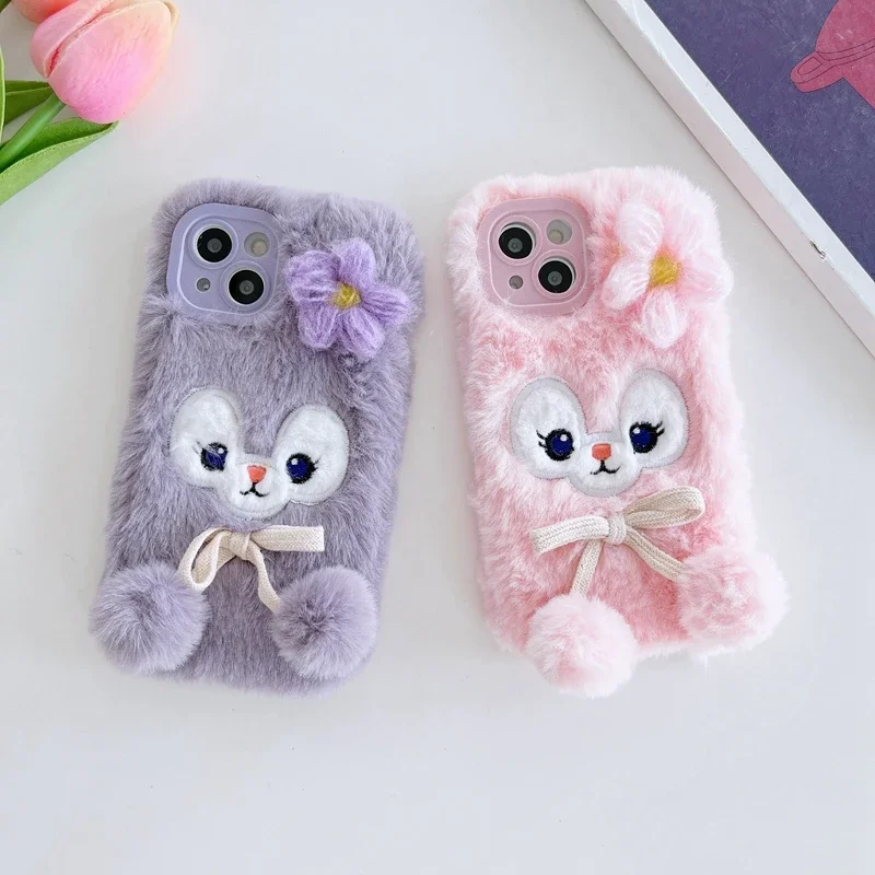 Plush Fur Cute Animal Case For Samsung Galaxy A15 A25 A35 A55 5G S24 Ultra S24+ A05 A05S 4G A34 5G Warm Cover Cute Fluffy Case