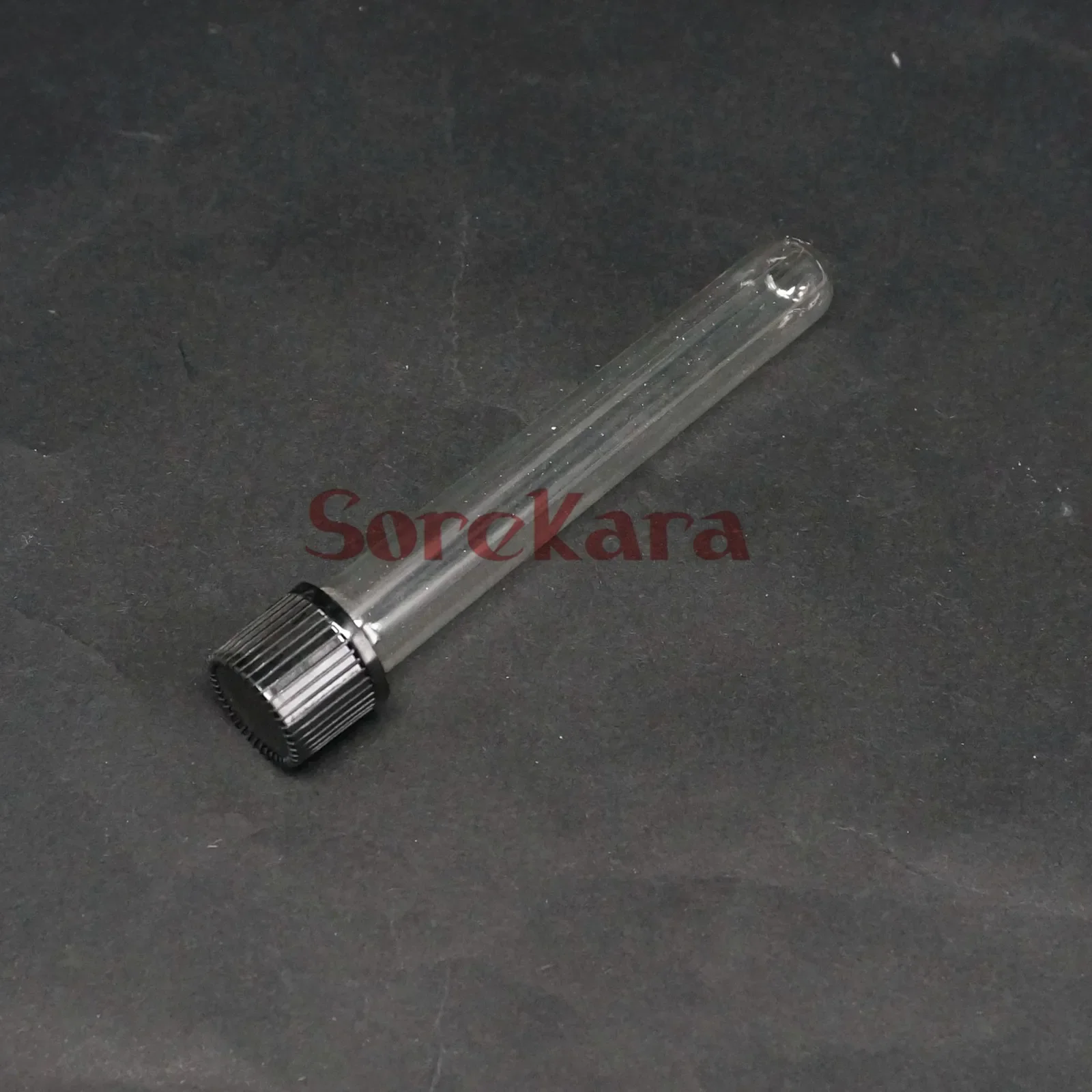 LOT 5 12x100mm Glass Test Tube Round bottom with Screw Cap for Chemistry Laboratory