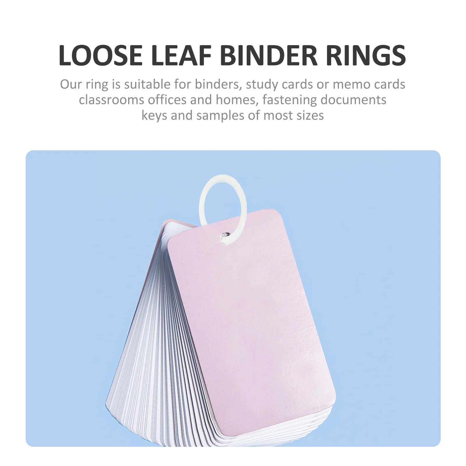 

Binder White Plastic Loose Leaf Rings for Paper Cards Index Flash Card Rings Office Supplies Multi functional