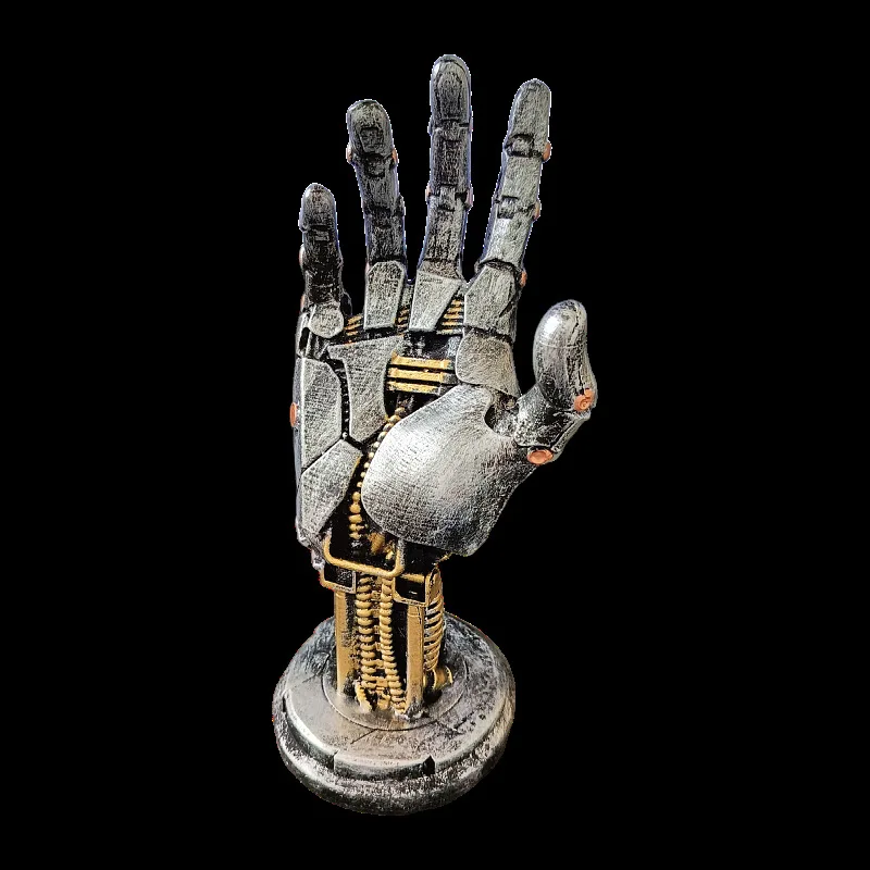 Robotic Hand Statue Home Decor Holders Punk Gothic Design Halloween Decorations Game Controller Stand Support Figurine