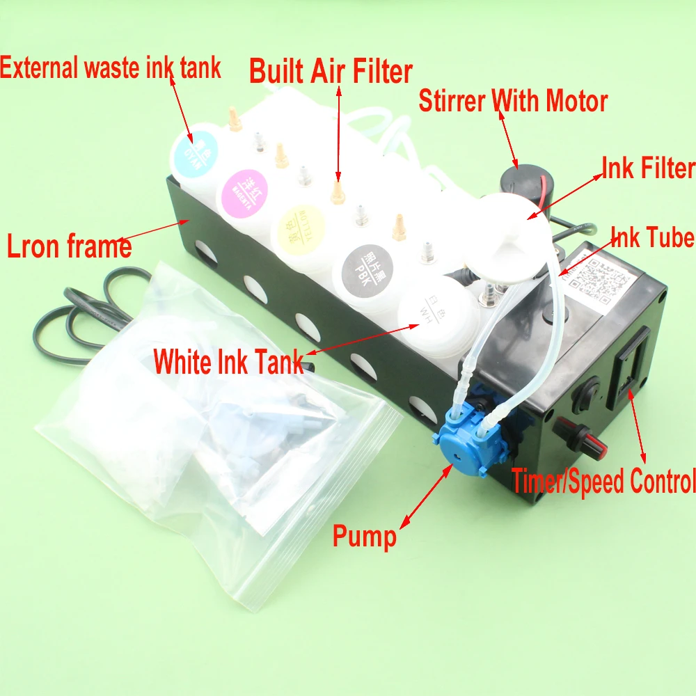 Imagem -05 - Dtf Sistema Ciss para Epson Tinta Tanque Conversão Kit Tinta Branca Sistema para Epson Et8550 L1800 L800 L805 L18050 L8050 Xp600